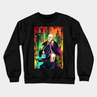 Cyberpunk Aleister Crowley The Great Beast of Thelema painted in a Surrealist and Impressionist style Crewneck Sweatshirt